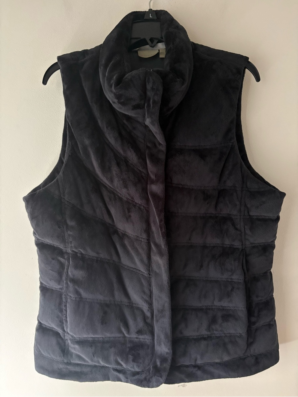 ATHELTA Lofty Velvety Quilted Faux Fur Goose Down Filled Vest